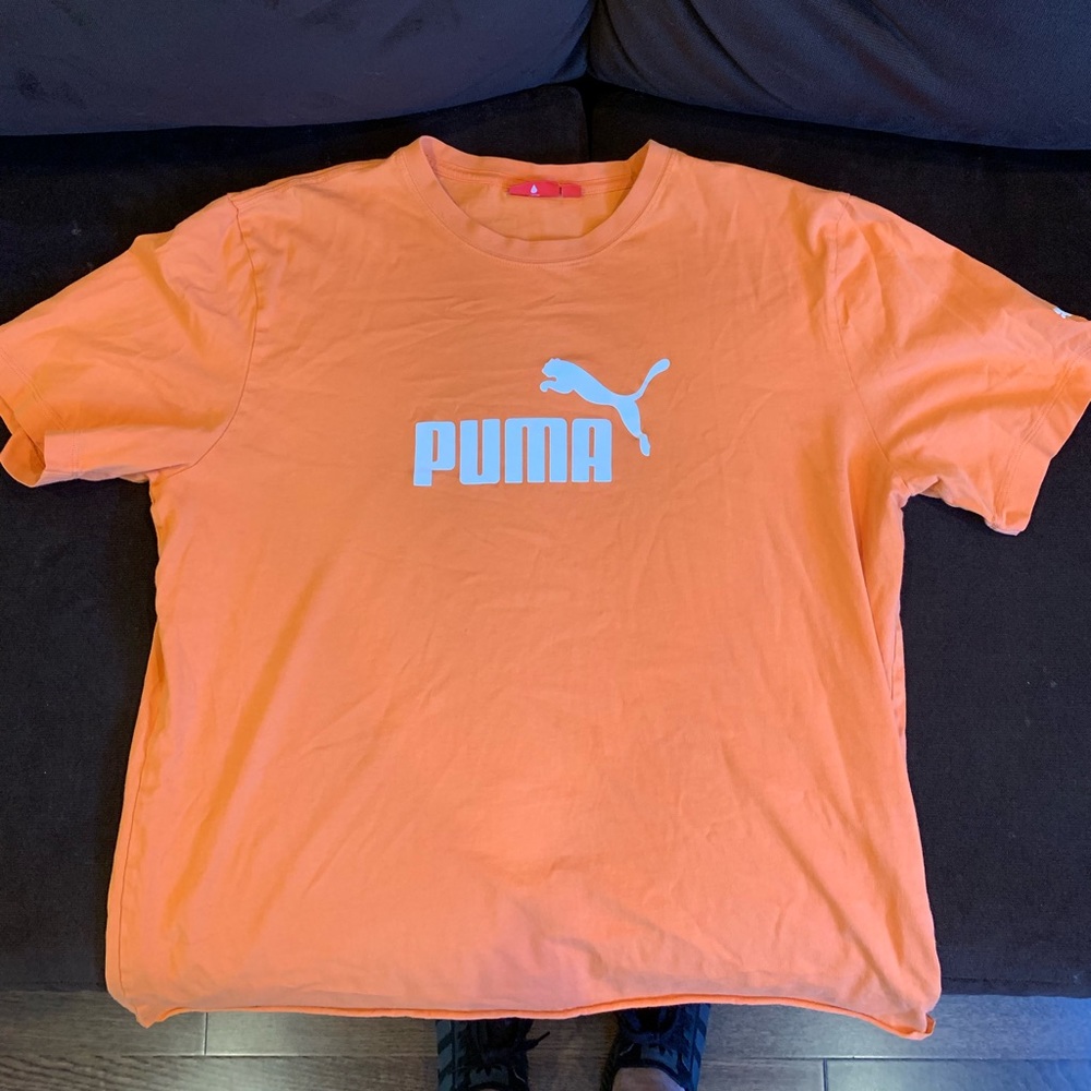 Men’s Cropped Orange Puma T-Shirt Medium